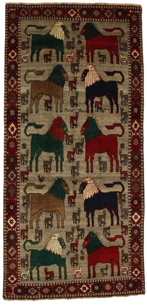 Gabbeh - Bakhtiari Persian Carpet 303x146